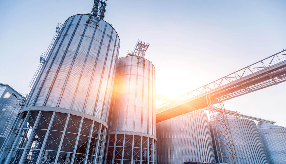 silos on a farm