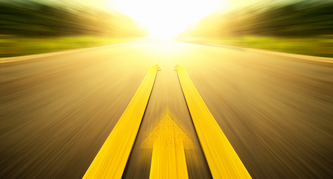 Road With Painted Yellow Line arrow