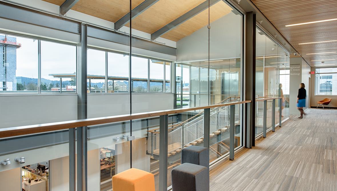 interior of upper level of Northwest Community Credit Union’s headquarters