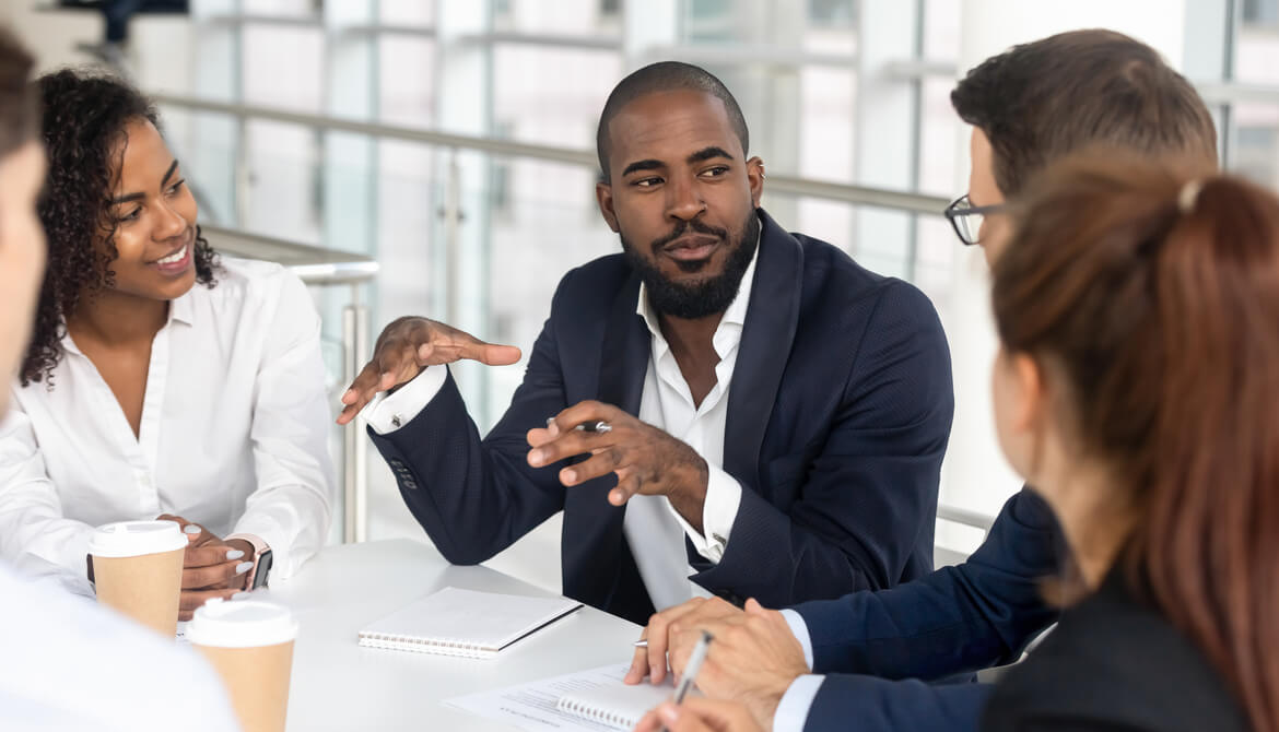 executives learning at a table