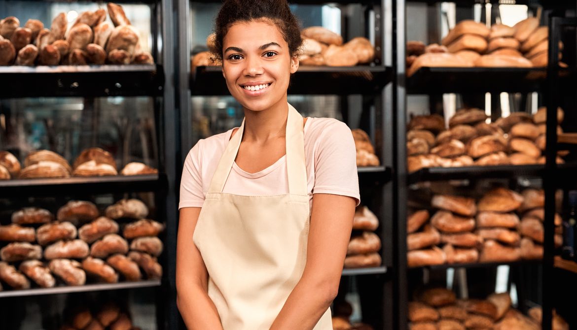 woman working in a bakery