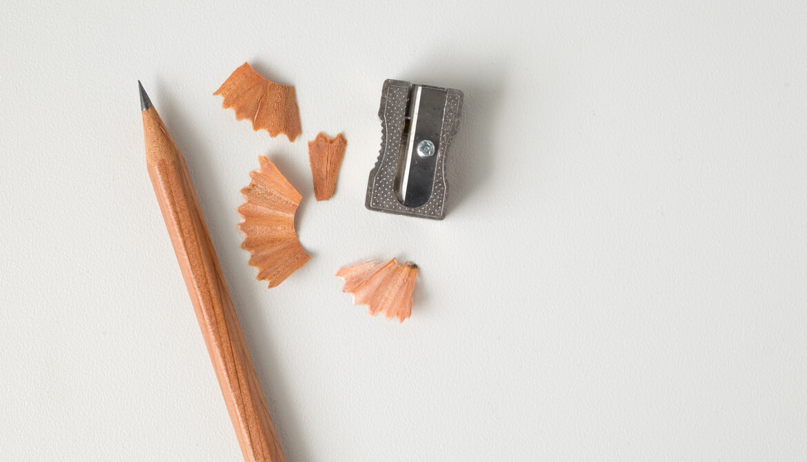 pencil with shavings from sharpening