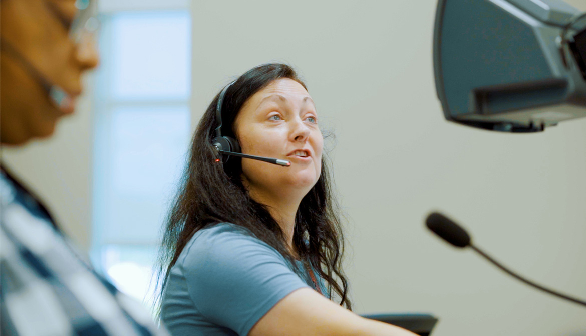 woman working credit union