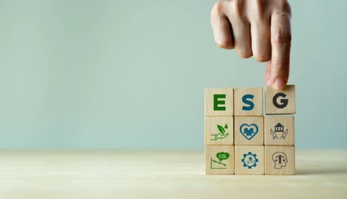 hand with ESG blocks