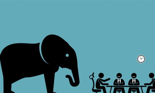 illustration of an elephant in a boardroom