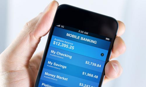 mobile banking app on phone