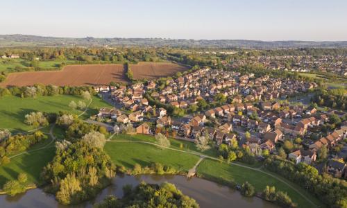 suburban area with farm view