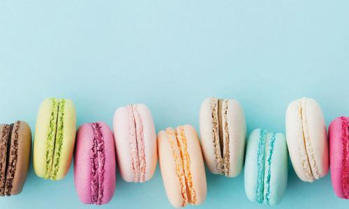 assortment of colorful macaron cookies