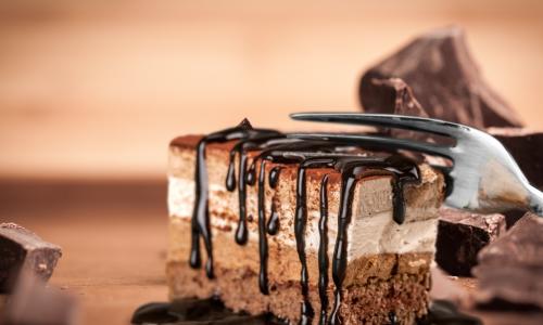 chocolate cake with fork