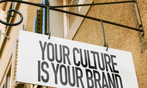 Store sign says your culture is your brand