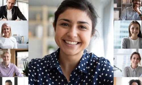 Indian woman engaged in remote meeting with colleague