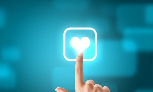 tech heart icon finger