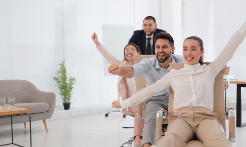 playful coworkers chairs